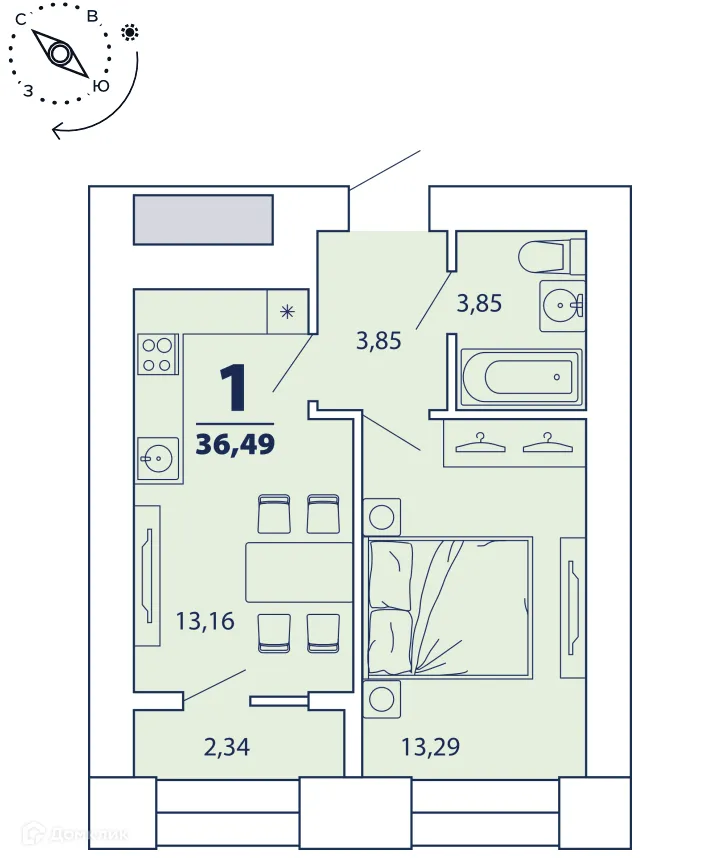 Фото квартиры в ЖК "Бирюзова Парк"