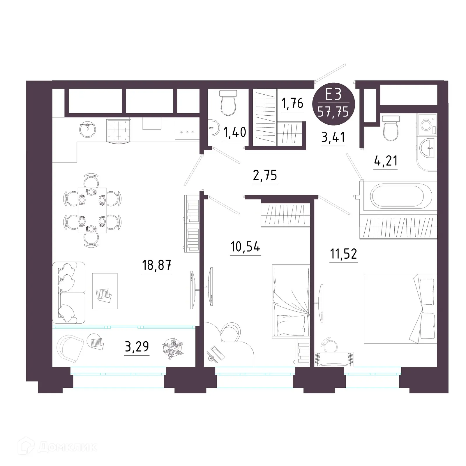 Фото квартиры в ЖК Крылья