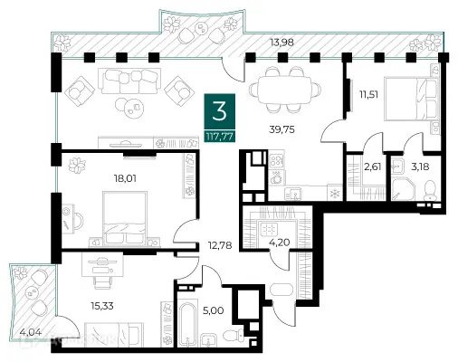 Фото квартиры в ЖК Арт-кварталы