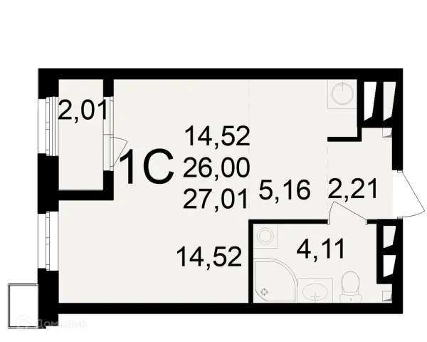 Планировка 1 комн. в ЖК Макроквартал "Свобода"