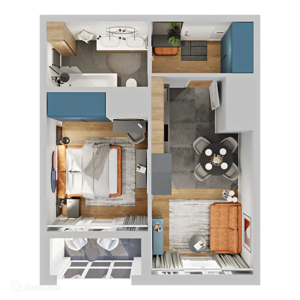 Планировка 1-комнатной квартиры 39.78 м² в ЖК Космос, г. Рязань — фото 20