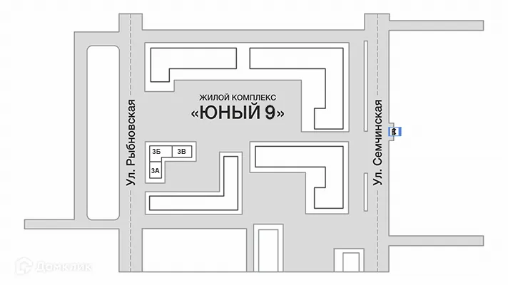Планировка 1-комнатной квартиры 35.29 м² в ЖК "Юный", г. Рязань — фото 9