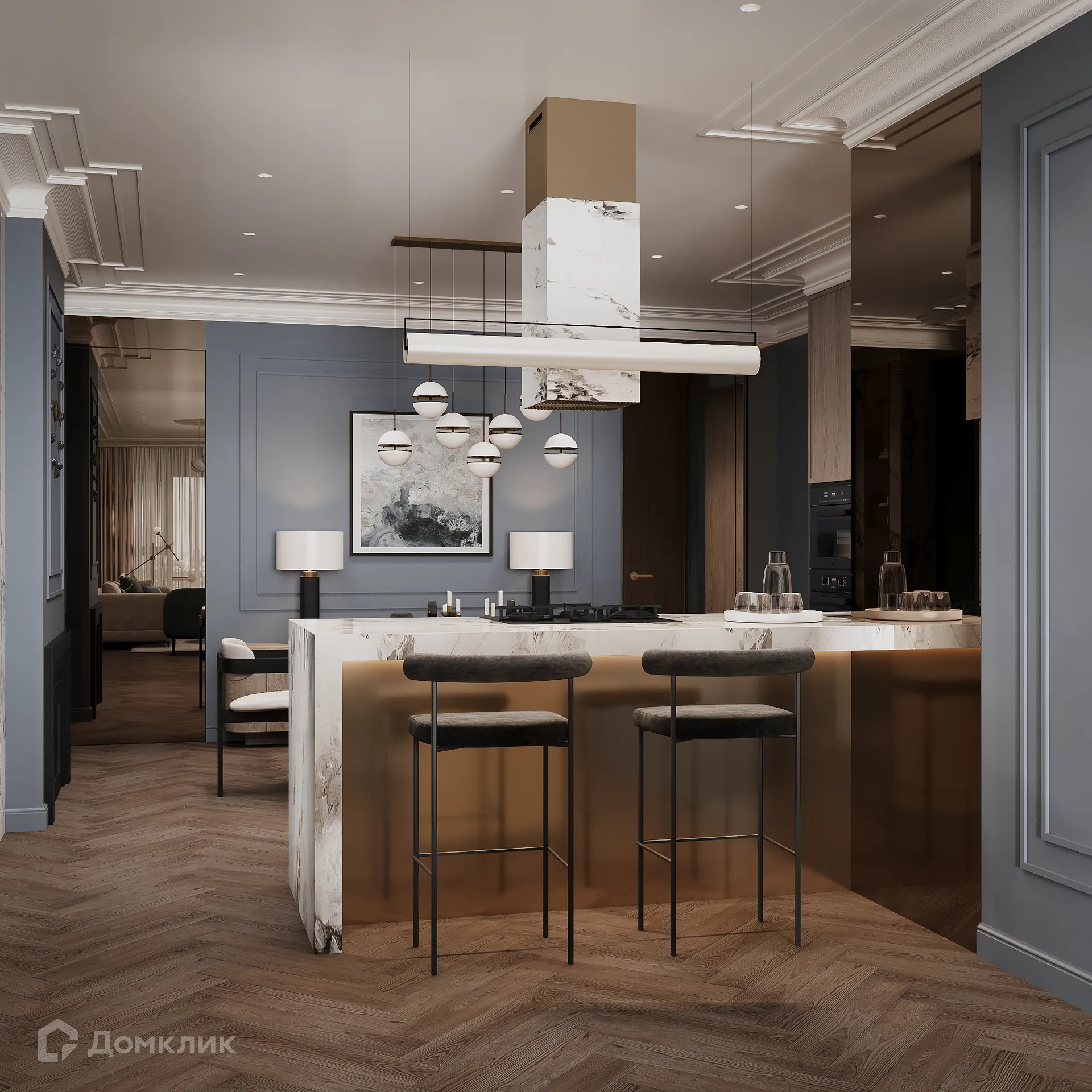 Планировка 3-комнатной квартиры 130.85 м² в ЖК Арт-кварталы, г. Рязань — фото 17