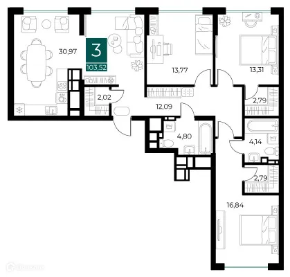 Фото квартиры в ЖК Арт-кварталы