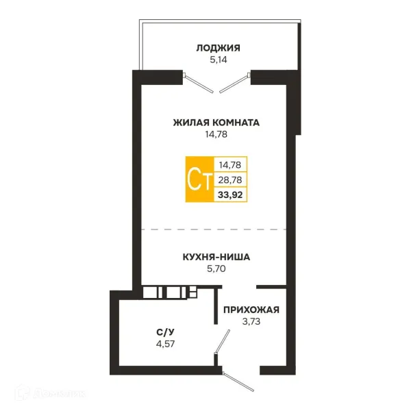 Планировка Студия в ЖК Ривер Парк