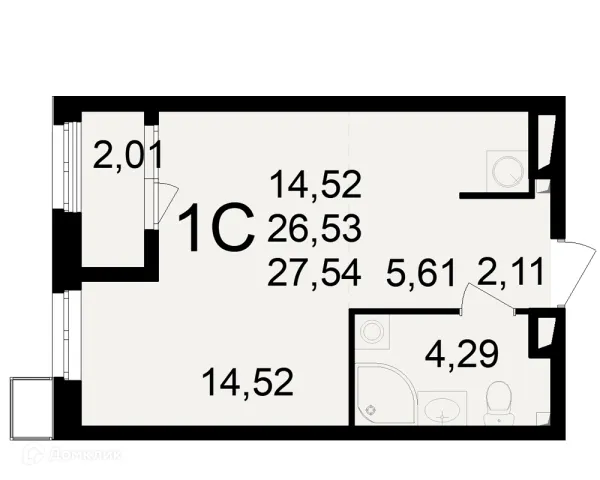 Планировка 1 комн. в ЖК Макроквартал "Свобода"