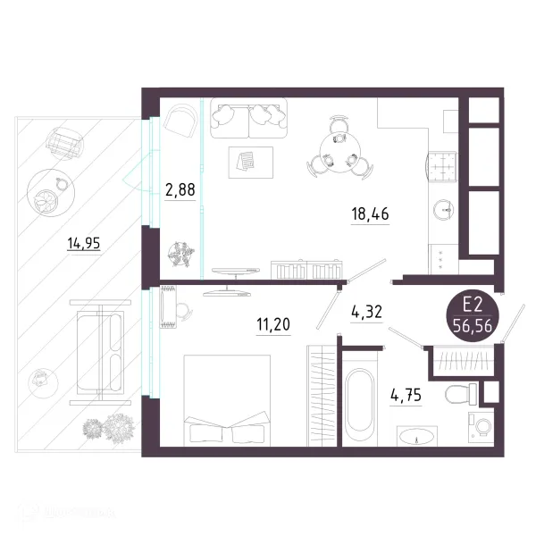 Квартира в ЖК Крылья