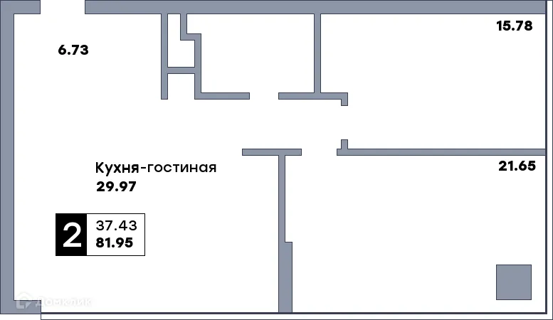 Планировка 2-комнатной квартиры 81.95 м² в ЖК Самара Сити, г. Самара — фото 1