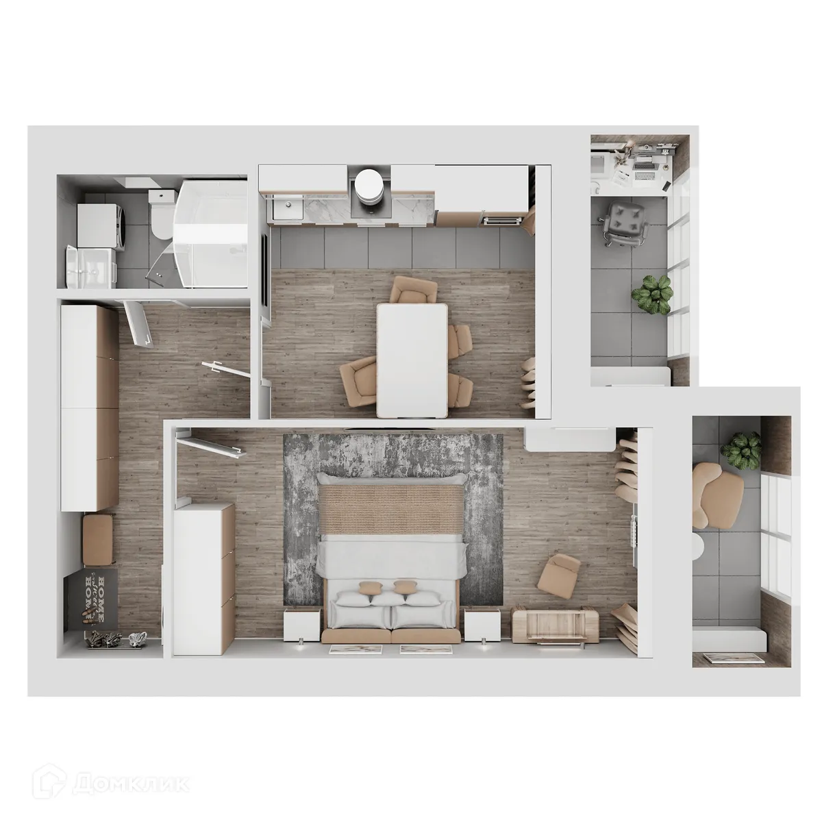 Планировка 1-комнатной квартиры 48.54 м² в ЖК КУЛЬТУРА, г. Самара — фото 13