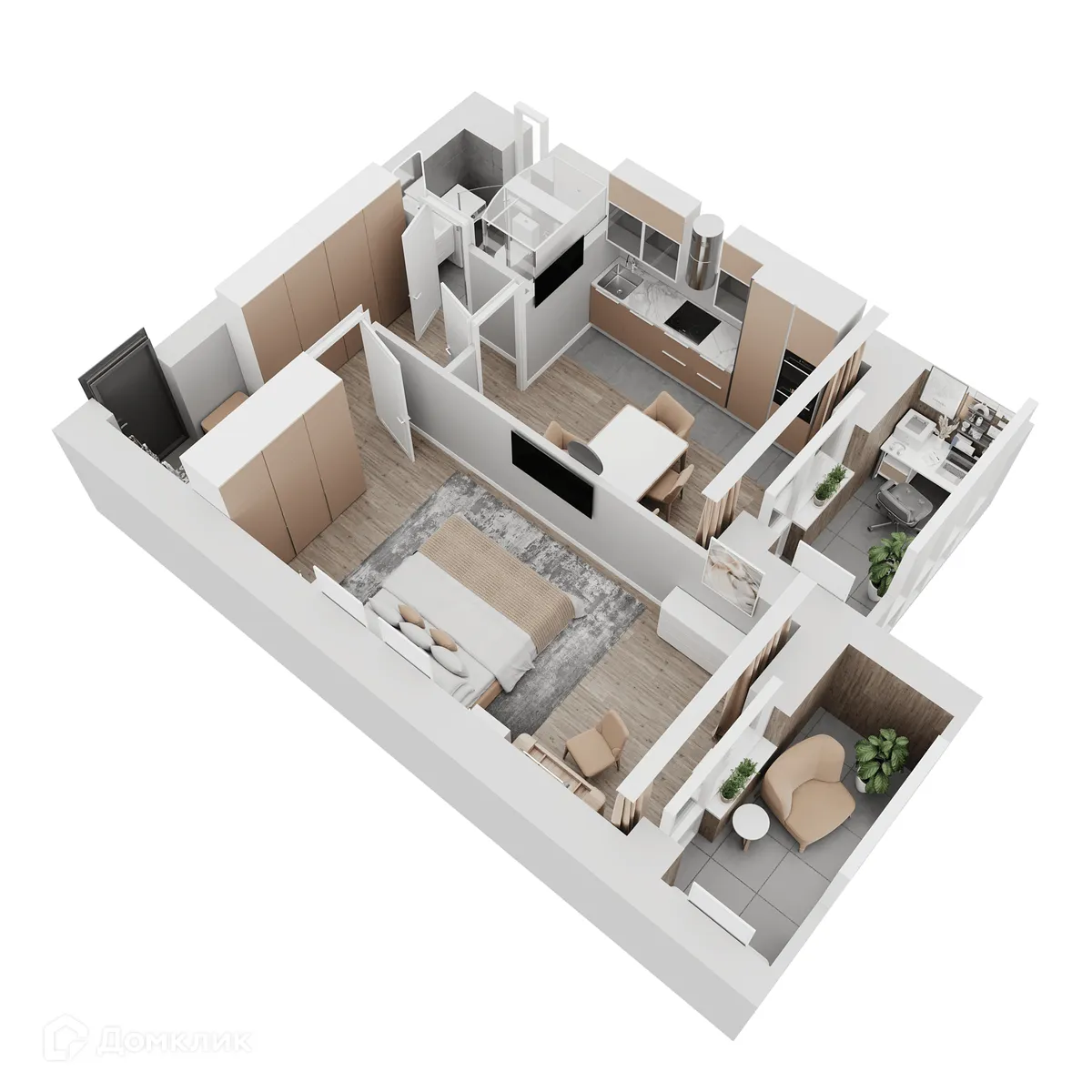 Планировка 1-комнатной квартиры 48.54 м² в ЖК КУЛЬТУРА, г. Самара — фото 14