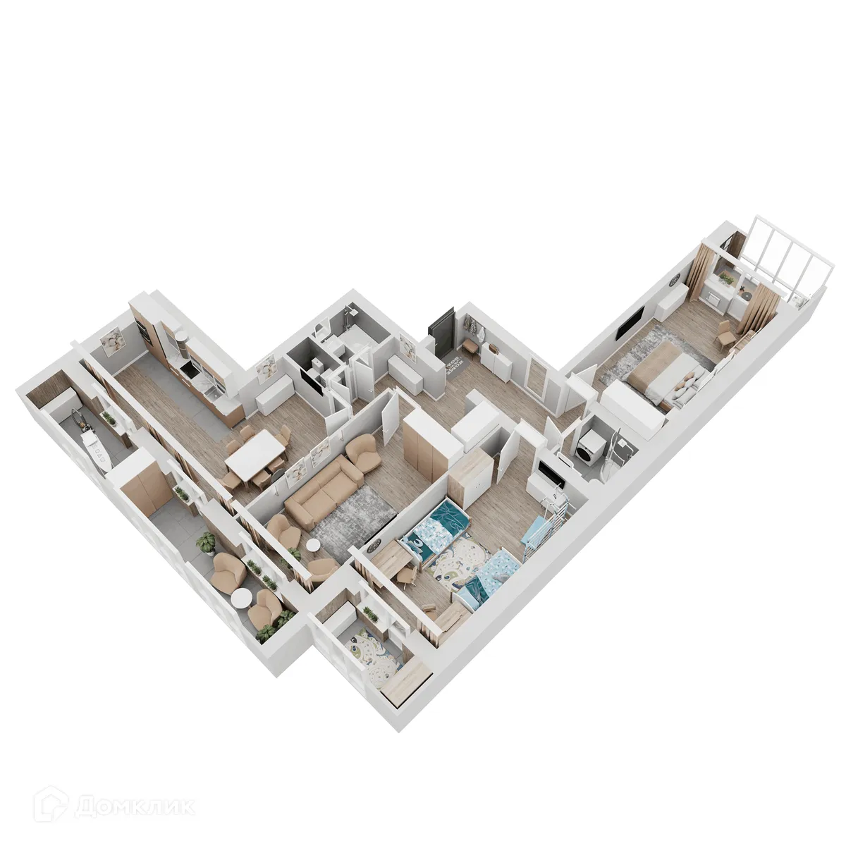 Планировка 3-комнатной квартиры 122.78 м² в ЖК КУЛЬТУРА, г. Самара — фото 14