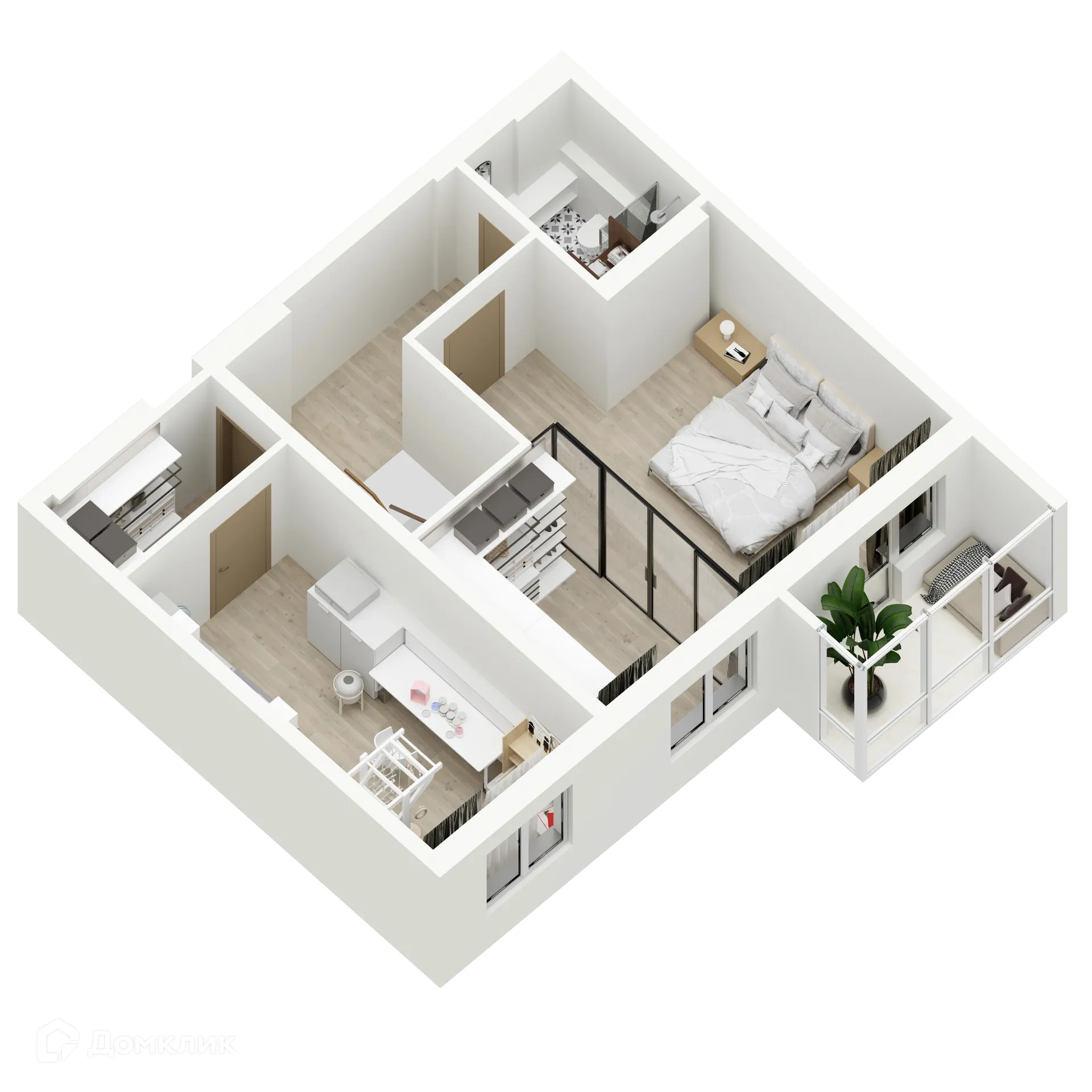 Планировка 2-комнатной квартиры 104.24 м² в ЖК "Дом у Космопорта-2", г. Самара — фото 5