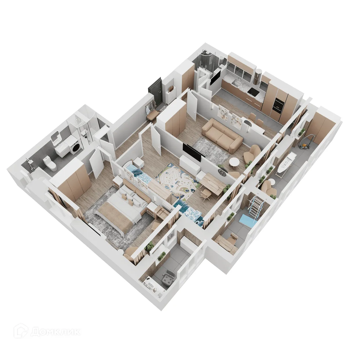 Планировка 3-комнатной квартиры 105.67 м² в ЖК КУЛЬТУРА, г. Самара — фото 13