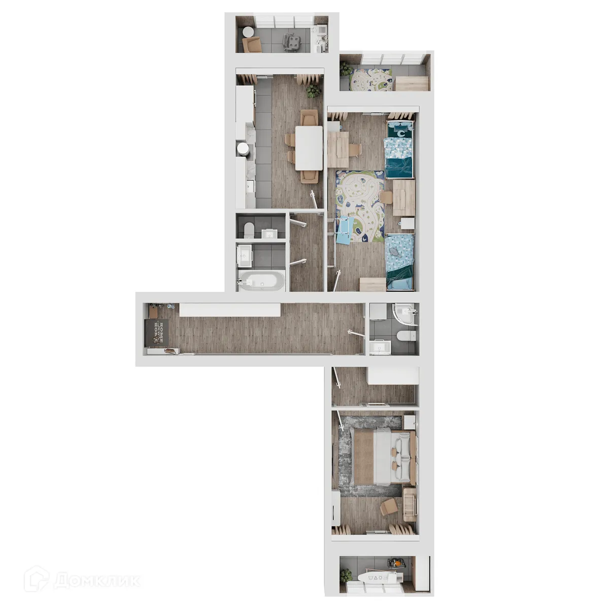 Планировка 2-комнатной квартиры 86.7 м² в ЖК КУЛЬТУРА, г. Самара — фото 17