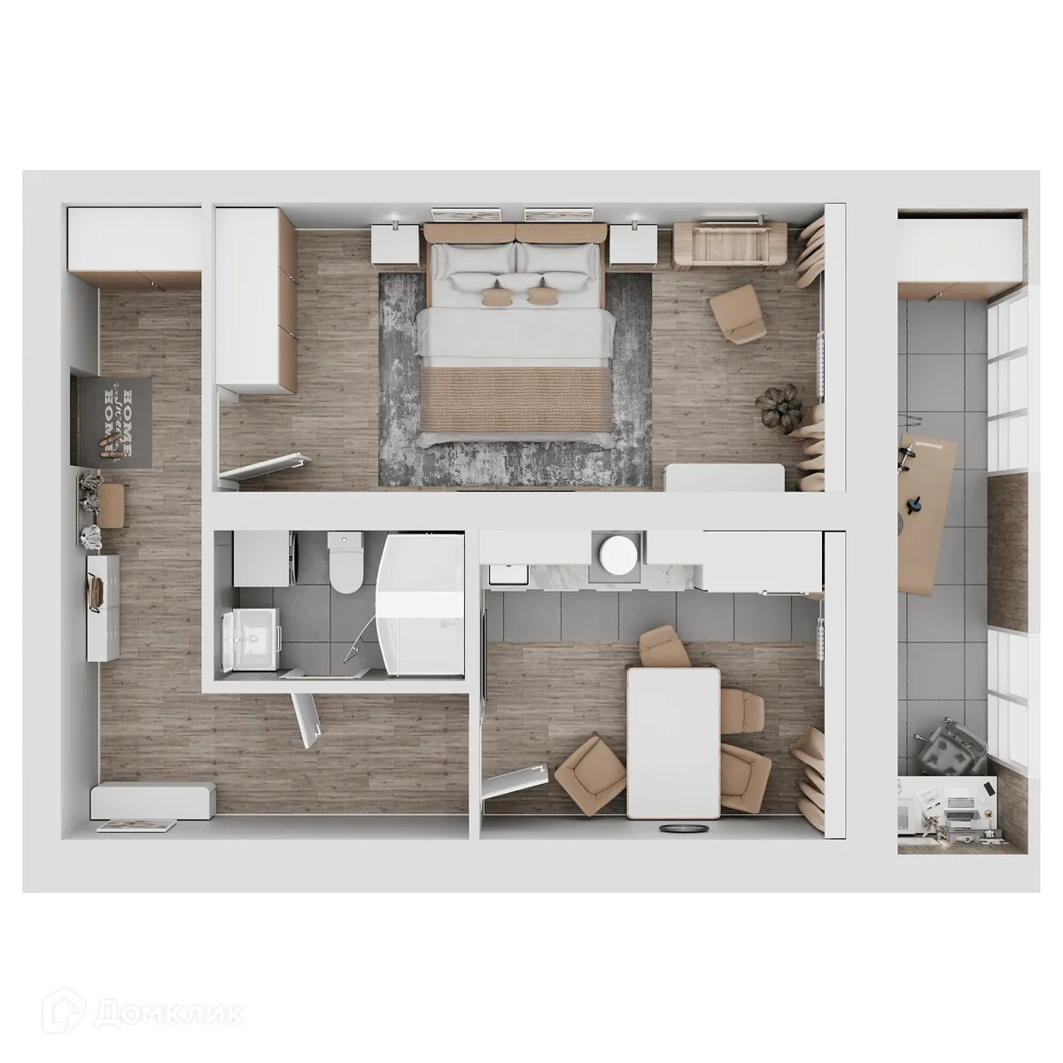 Планировка 1-комнатной квартиры 50.14 м² в ЖК КУЛЬТУРА, г. Самара — фото 2