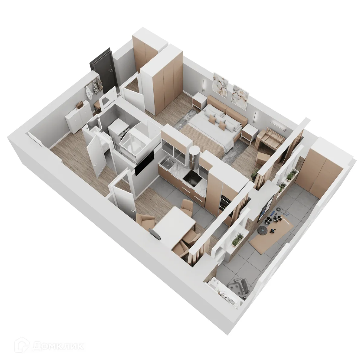 Планировка 1-комнатной квартиры 50.14 м² в ЖК КУЛЬТУРА, г. Самара — фото 3