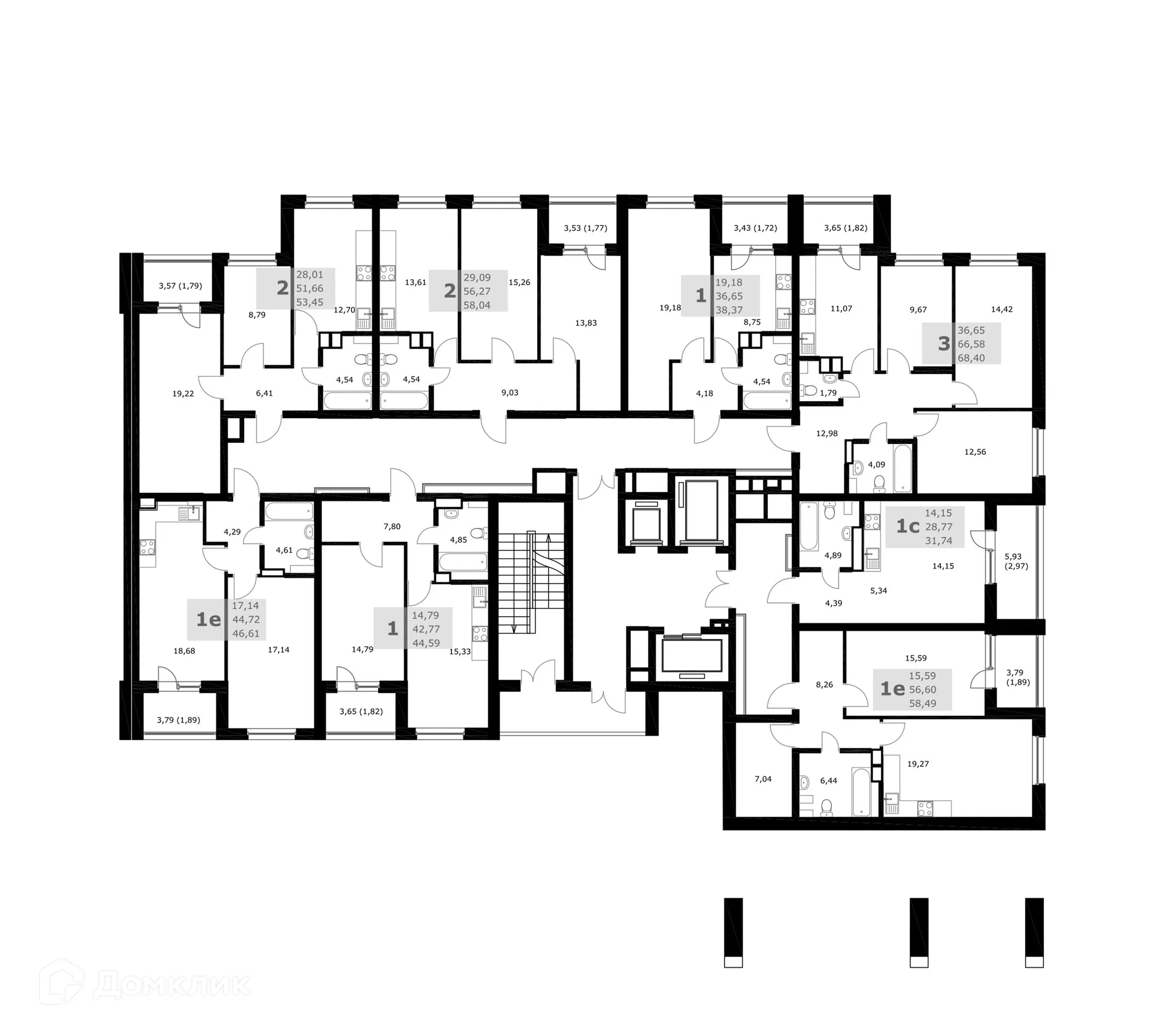 Планировка 1-комнатной квартиры 38.37 м² в ЖК Комфорт, г. Самара — фото 3