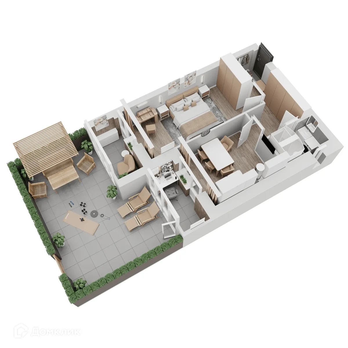 Планировка 1-комнатной квартиры 54.83 м² в ЖК КУЛЬТУРА, г. Самара — фото 3