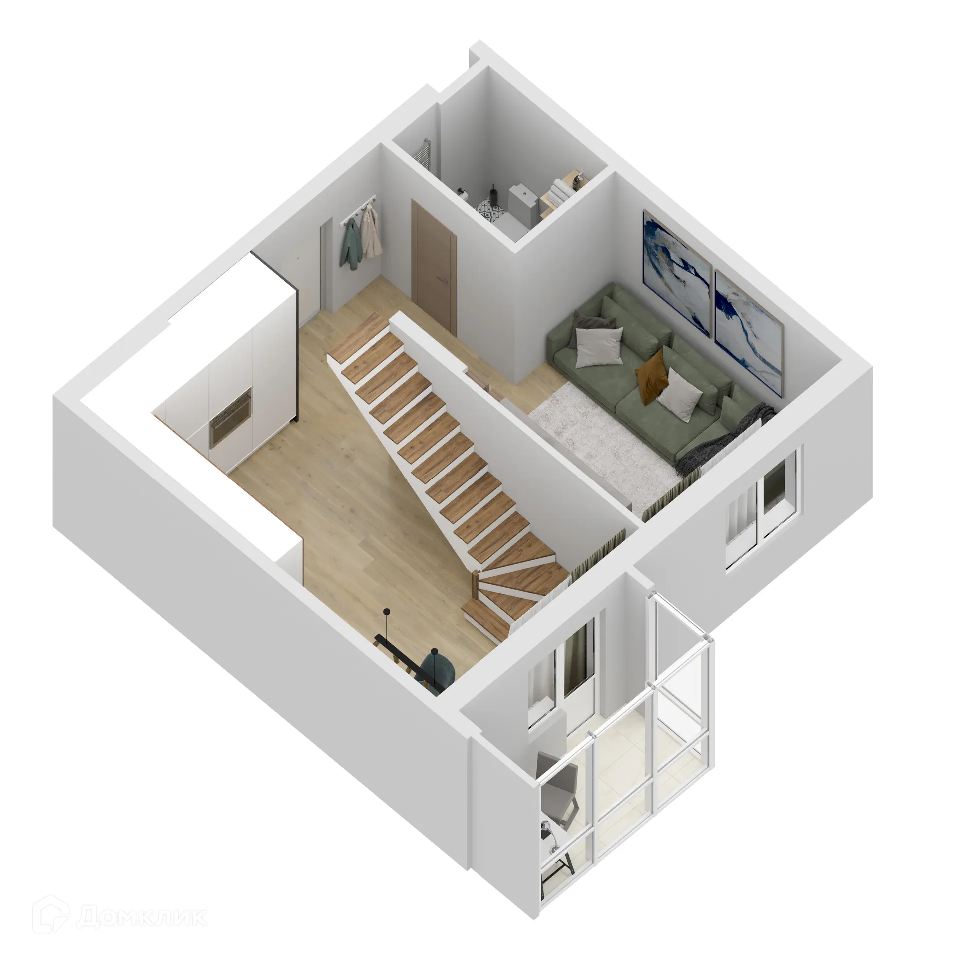 Планировка 1-комнатной квартиры 104.87 м² в ЖК "Дом у Космопорта-2", г. Самара — фото 3