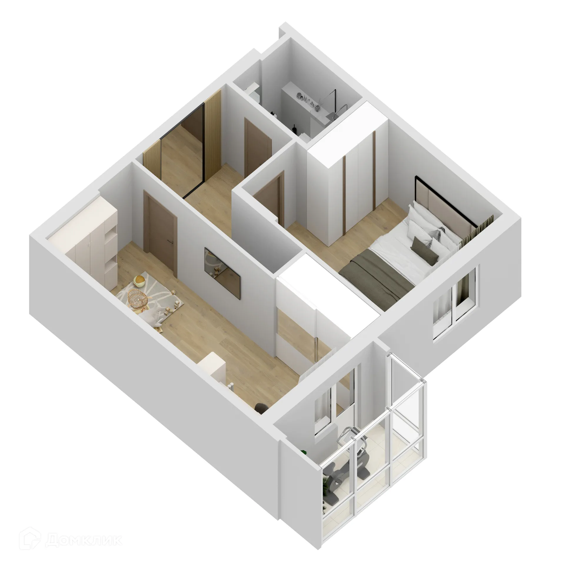 Планировка 1-комнатной квартиры 104.87 м² в ЖК "Дом у Космопорта-2", г. Самара — фото 4
