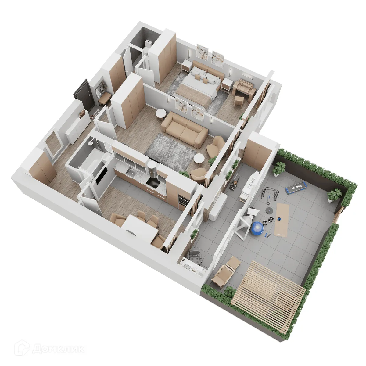 Планировка 2-комнатной квартиры 87.38 м² в ЖК КУЛЬТУРА, г. Самара — фото 13