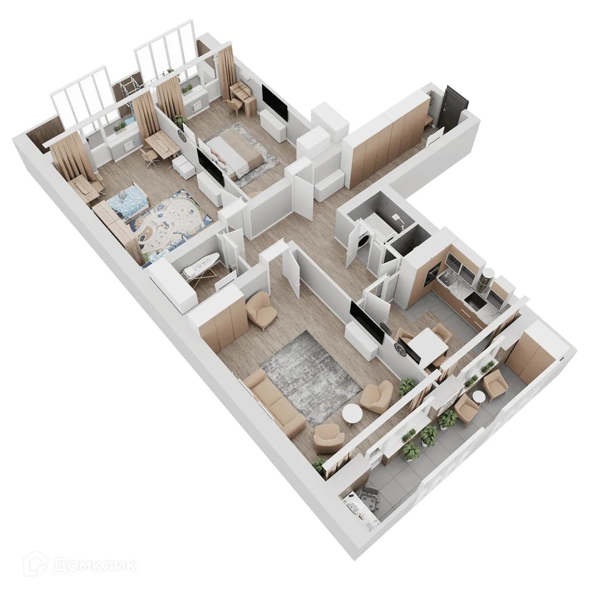 Планировка 3-комнатной квартиры 133.15 м² в ЖК КУЛЬТУРА, г. Самара — фото 18