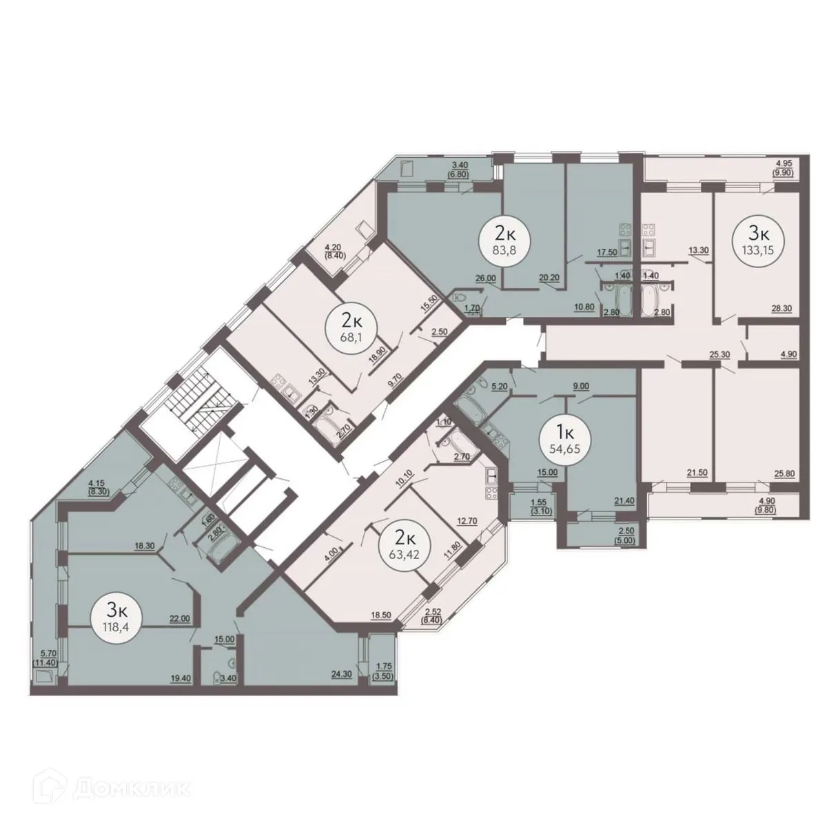 Планировка 3-комнатной квартиры 133.15 м² в ЖК КУЛЬТУРА, г. Самара — фото 19