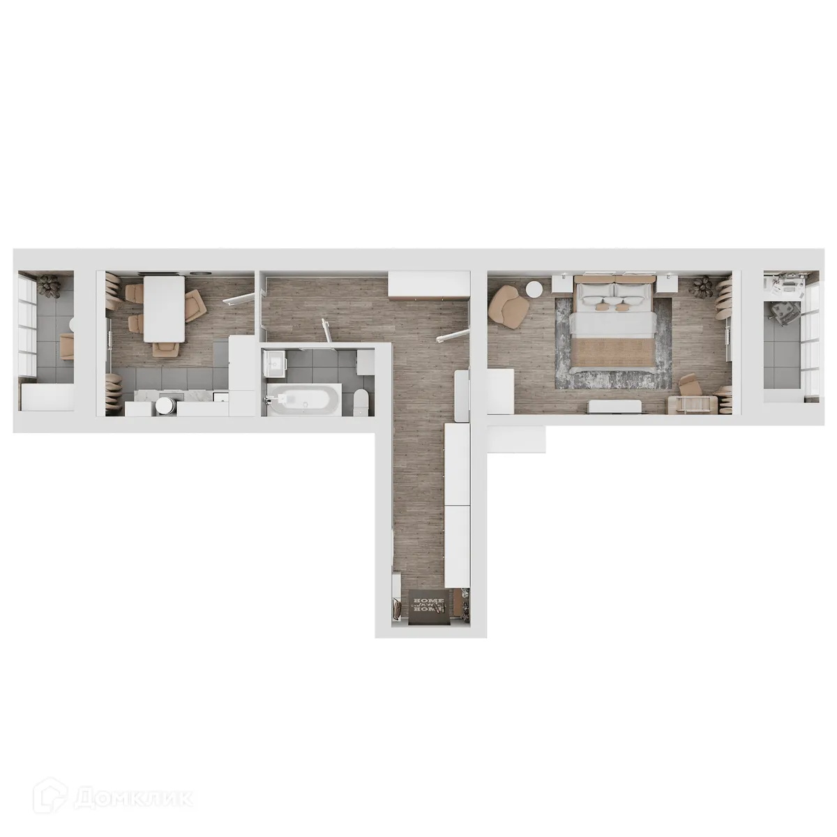 Планировка 1-комнатной квартиры 59.78 м² в ЖК КУЛЬТУРА, г. Самара — фото 13