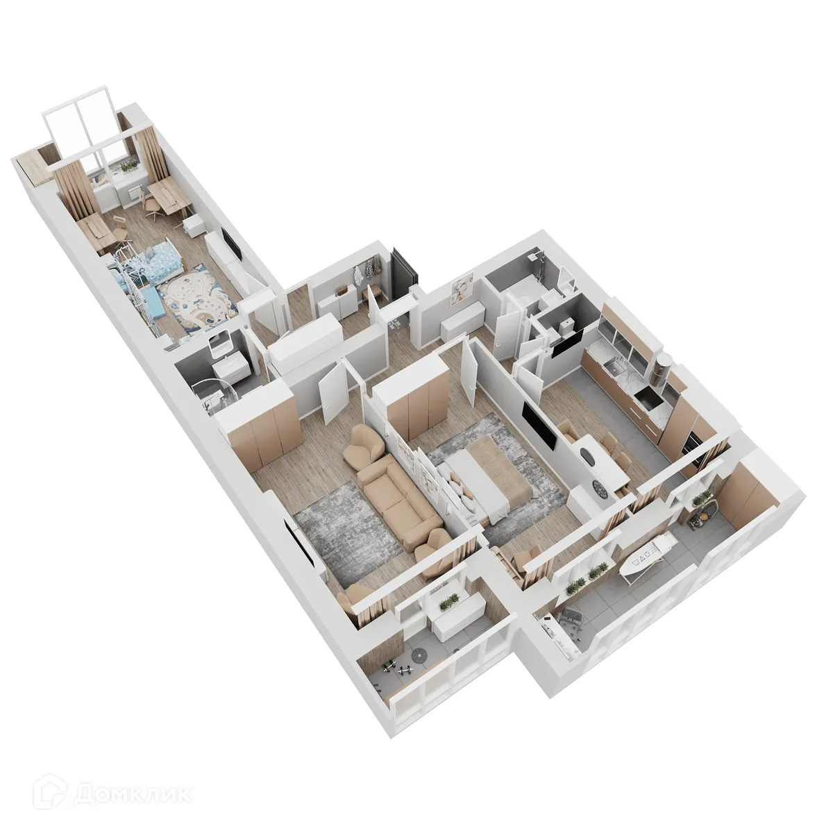 Планировка 3-комнатной квартиры 105.17 м² в ЖК КУЛЬТУРА, г. Самара — фото 18
