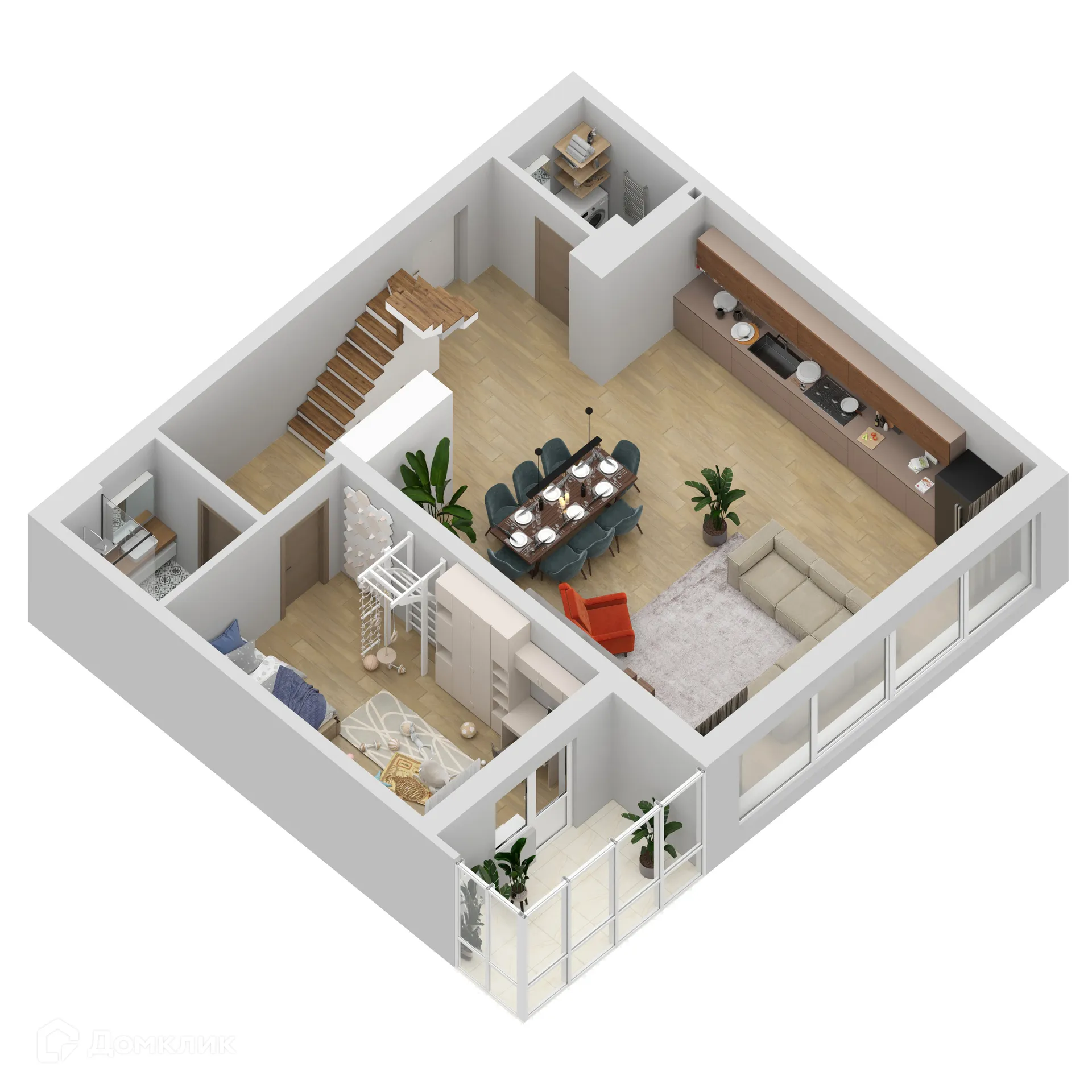 Планировка 2-комнатной квартиры 170.79 м² в ЖК "Дом у Космопорта-2", г. Самара — фото 2