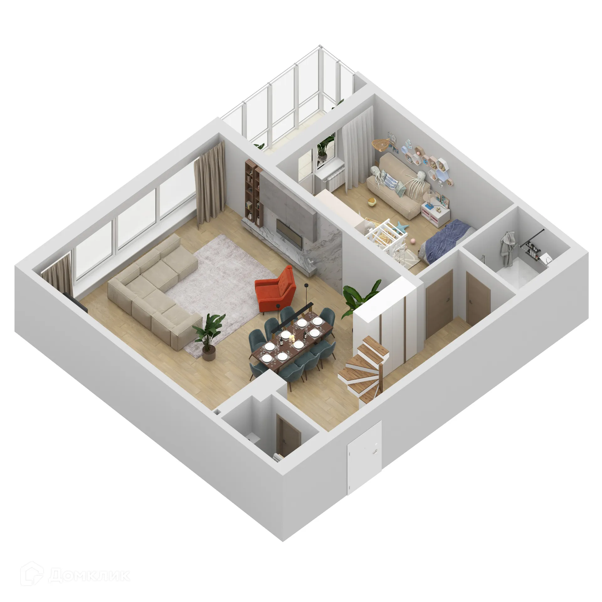 Планировка 2-комнатной квартиры 170.79 м² в ЖК "Дом у Космопорта-2", г. Самара — фото 3