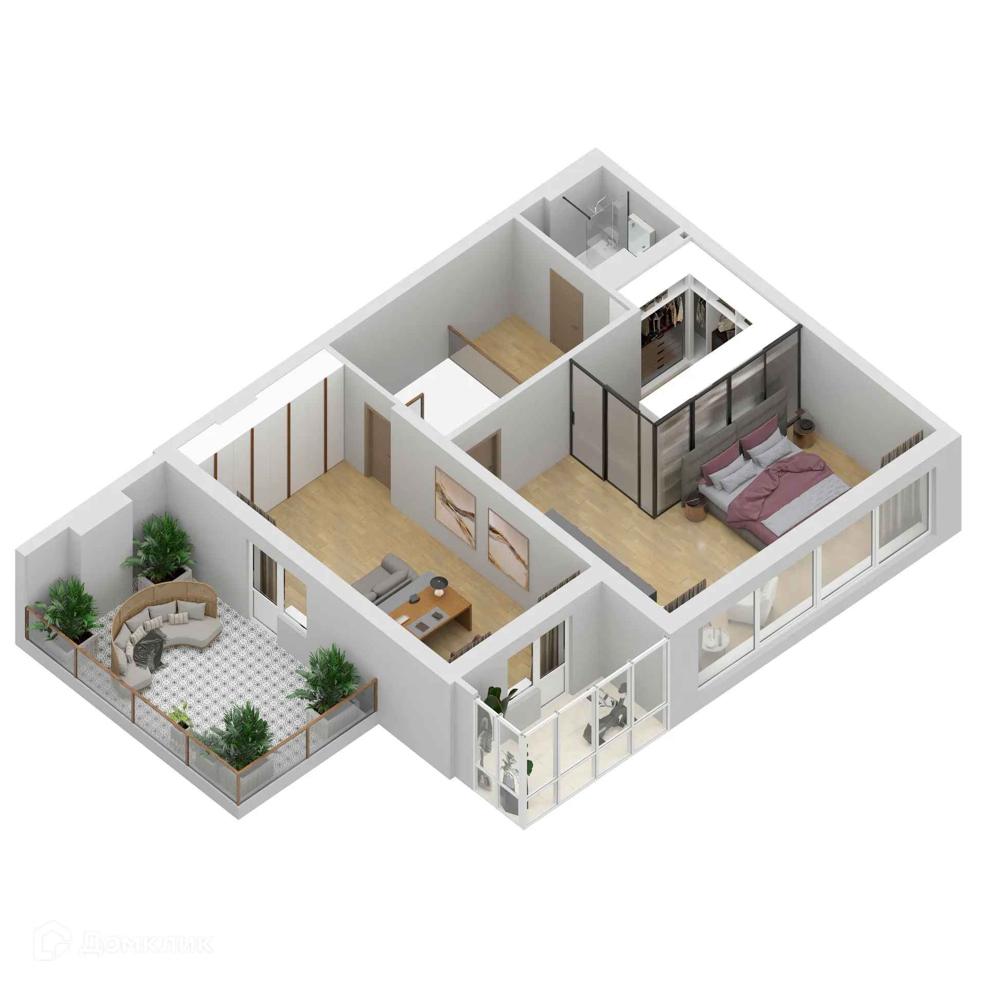 Планировка 2-комнатной квартиры 170.79 м² в ЖК "Дом у Космопорта-2", г. Самара — фото 5