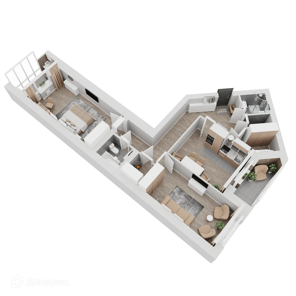 Планировка 2-комнатной квартиры 91.45 м² в ЖК КУЛЬТУРА, г. Самара — фото 14