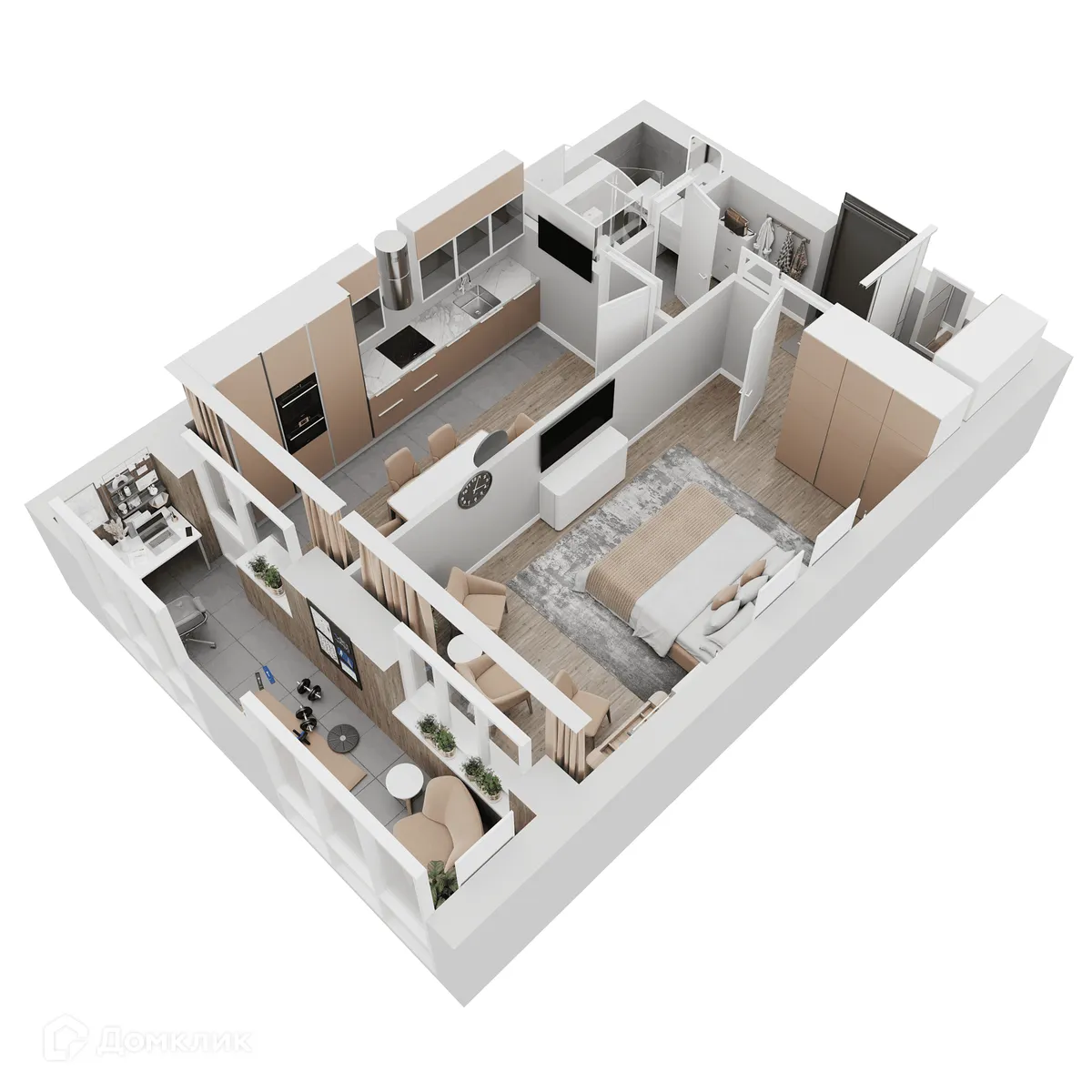 Планировка 1-комнатной квартиры 52.01 м² в ЖК КУЛЬТУРА, г. Самара — фото 14