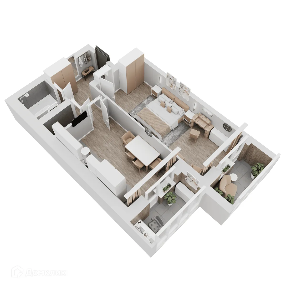 Планировка 1-комнатной квартиры 55.76 м² в ЖК КУЛЬТУРА, г. Самара — фото 14