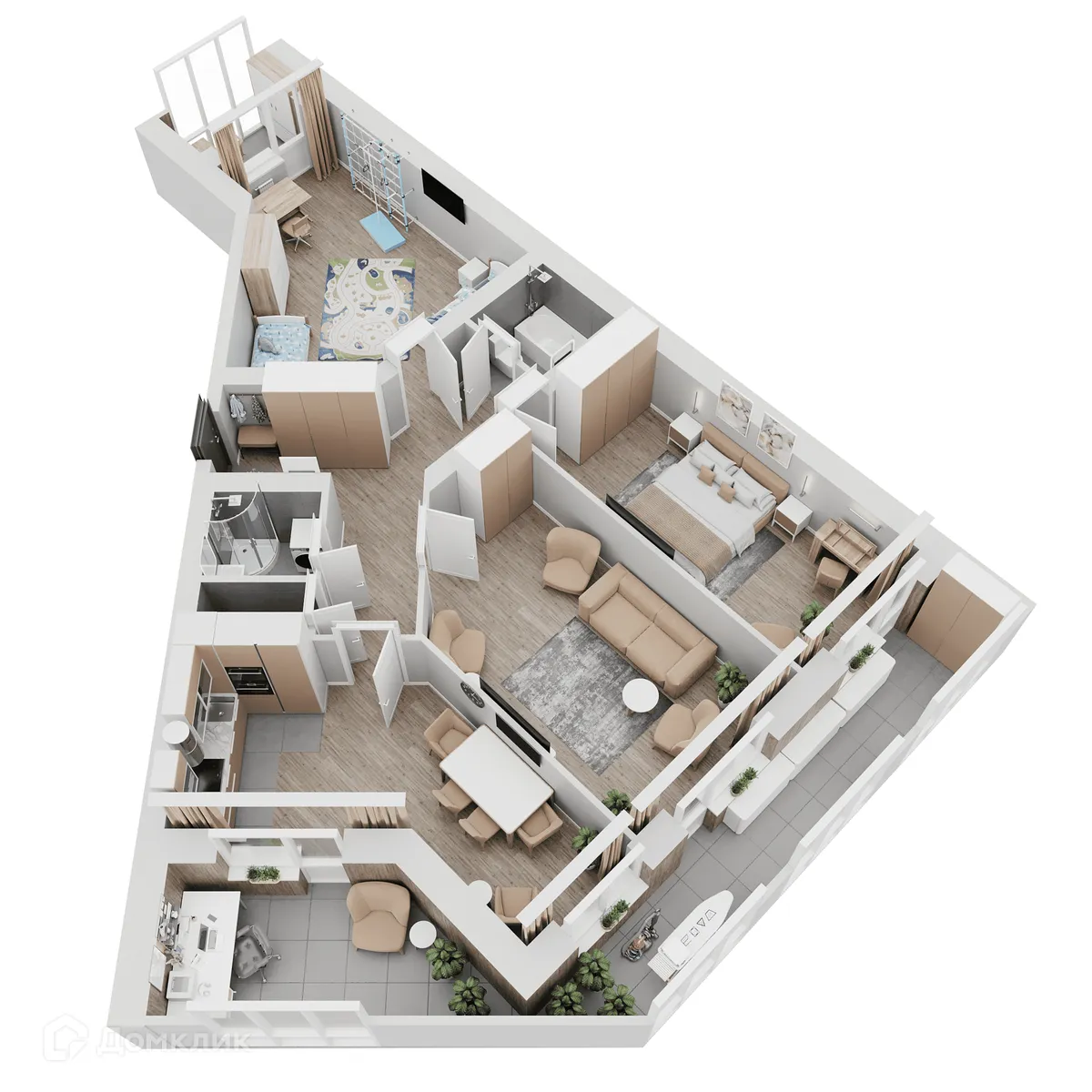 Планировка 3-комнатной квартиры 118.47 м² в ЖК КУЛЬТУРА, г. Самара — фото 18