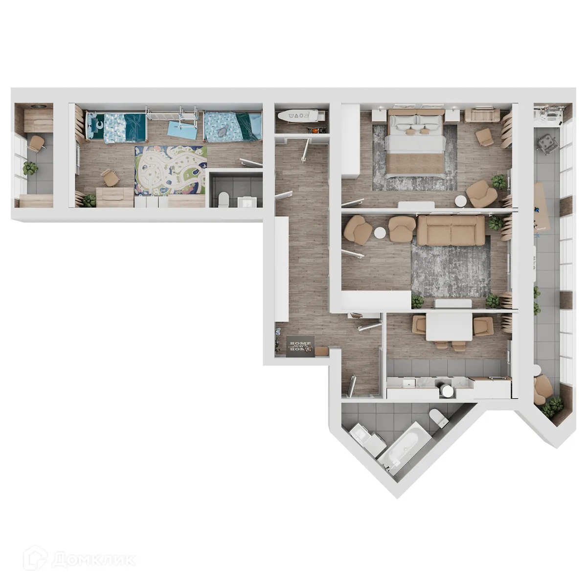 Планировка 3-комнатной квартиры 110.05 м² в ЖК КУЛЬТУРА, г. Самара — фото 17