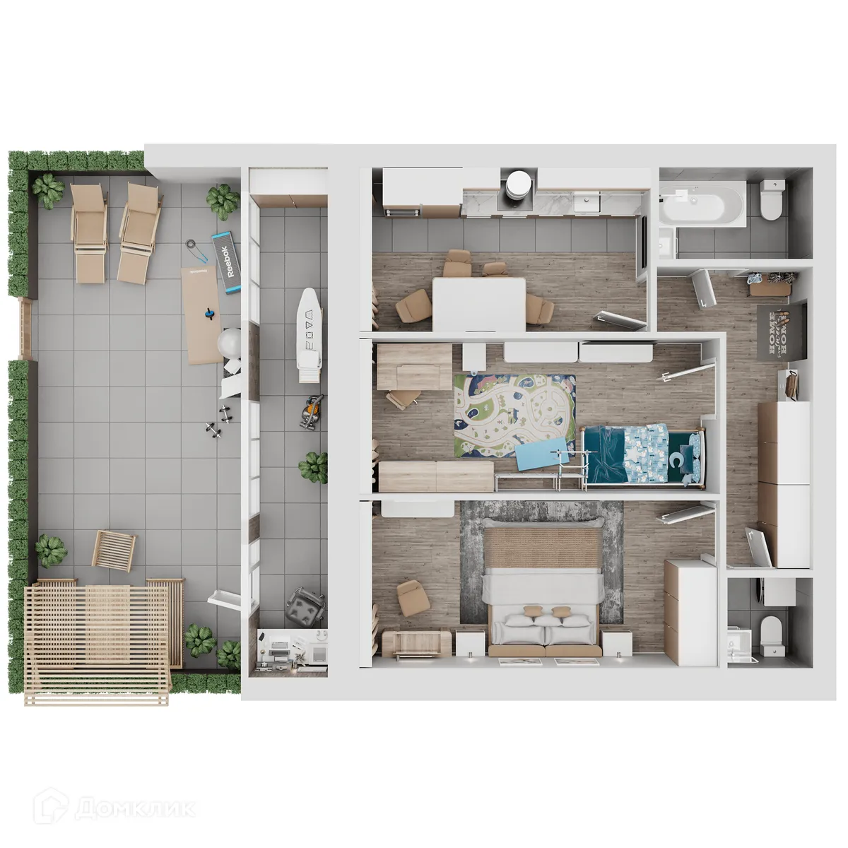 Планировка 2-комнатной квартиры 72.11 м² в ЖК КУЛЬТУРА, г. Самара — фото 2