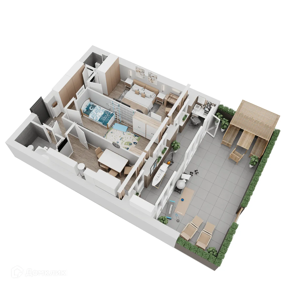 Планировка 2-комнатной квартиры 72.11 м² в ЖК КУЛЬТУРА, г. Самара — фото 3