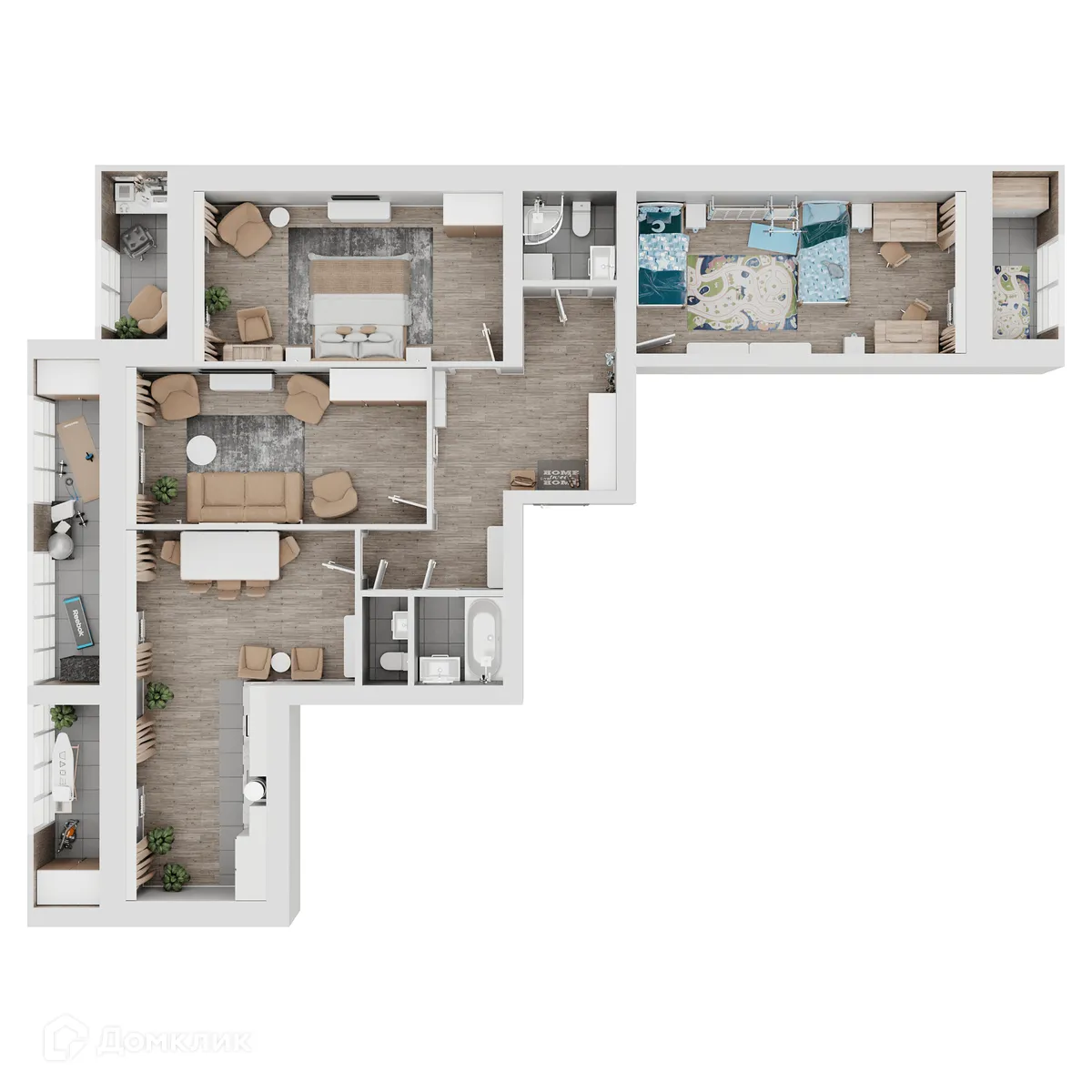 Планировка 3-комнатной квартиры 121.56 м² в ЖК КУЛЬТУРА, г. Самара — фото 17