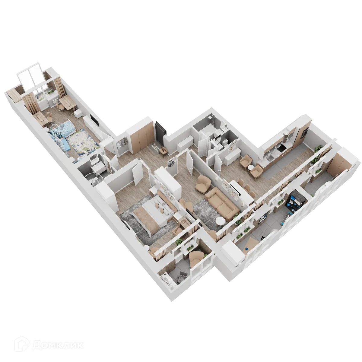 Планировка 3-комнатной квартиры 121.56 м² в ЖК КУЛЬТУРА, г. Самара — фото 18
