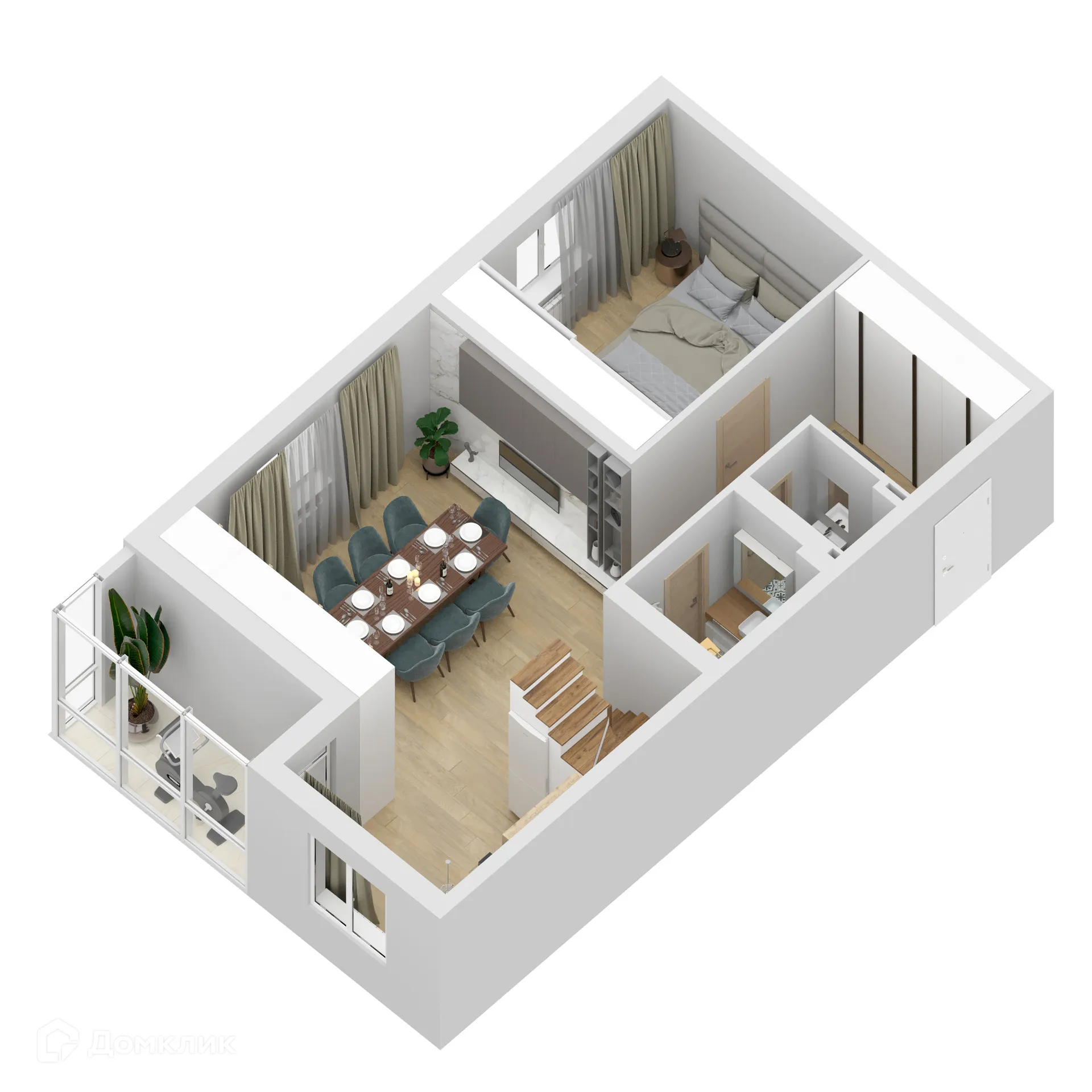 Планировка 4-комнатной квартиры 160.11 м² в ЖК "Дом у Космопорта-2", г. Самара — фото 3