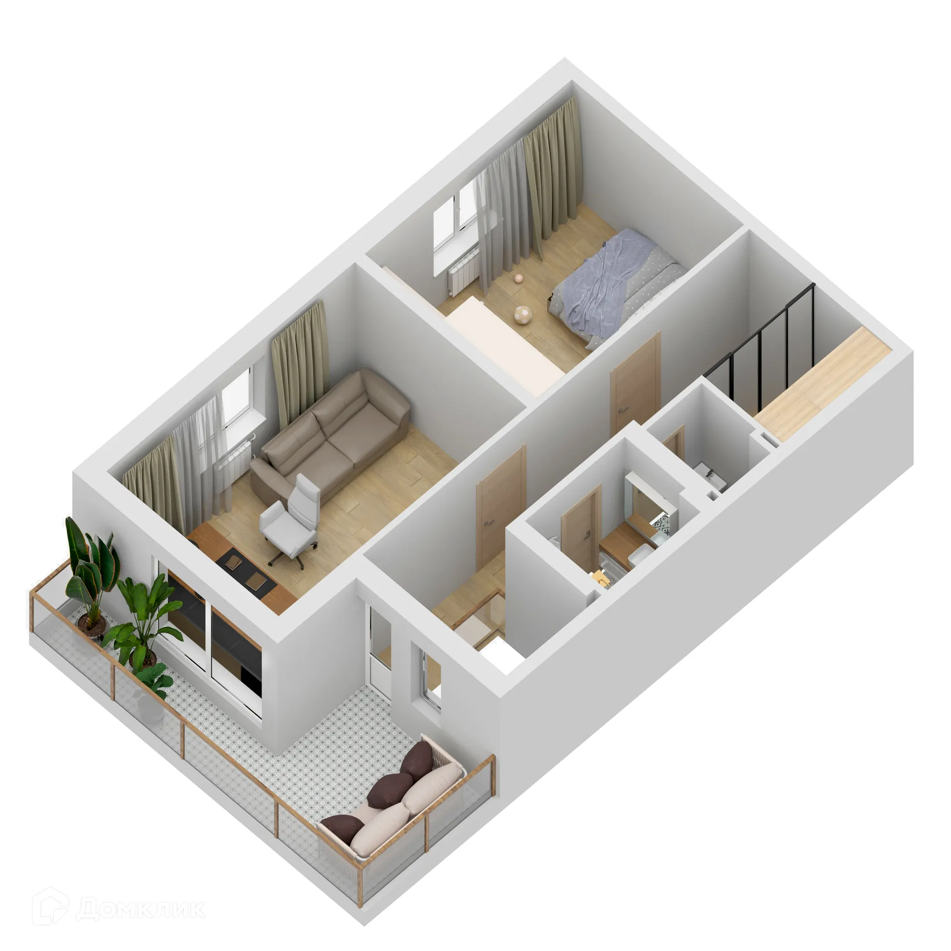 Планировка 4-комнатной квартиры 160.11 м² в ЖК "Дом у Космопорта-2", г. Самара — фото 4