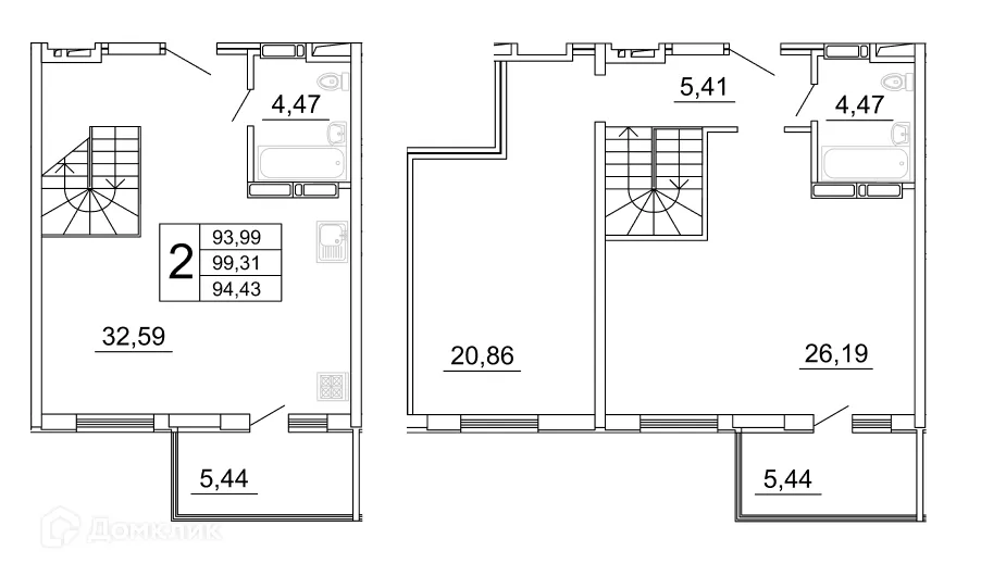 Планировка 1-комнатной квартиры 104.87 м² в ЖК "Дом у Космопорта-2", г. Самара — фото 1