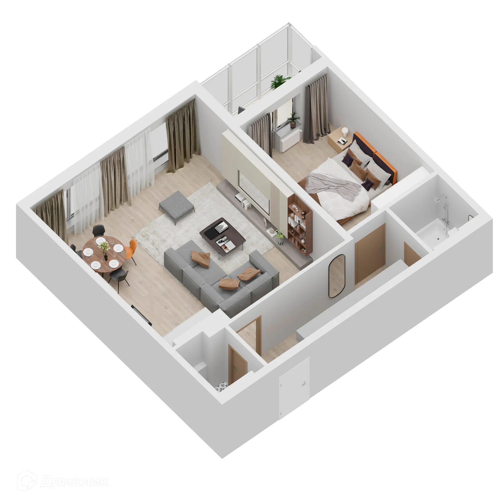 Планировка 2-комнатной квартиры 83.75 м² в ЖК "Дом у Космопорта-2", г. Самара — фото 3