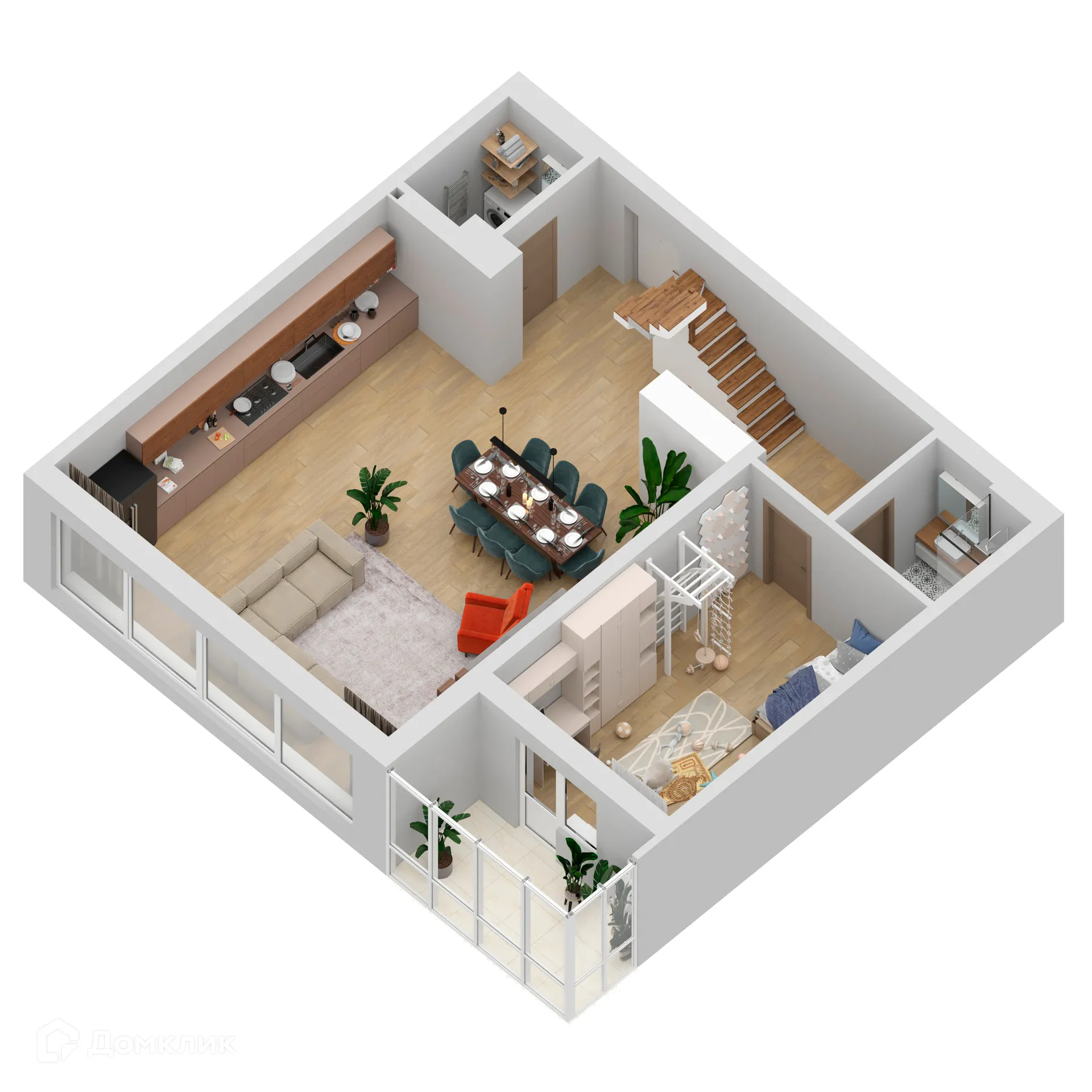 Планировка 2-комнатной квартиры 180.43 м² в ЖК "Дом у Космопорта-2", г. Самара — фото 2