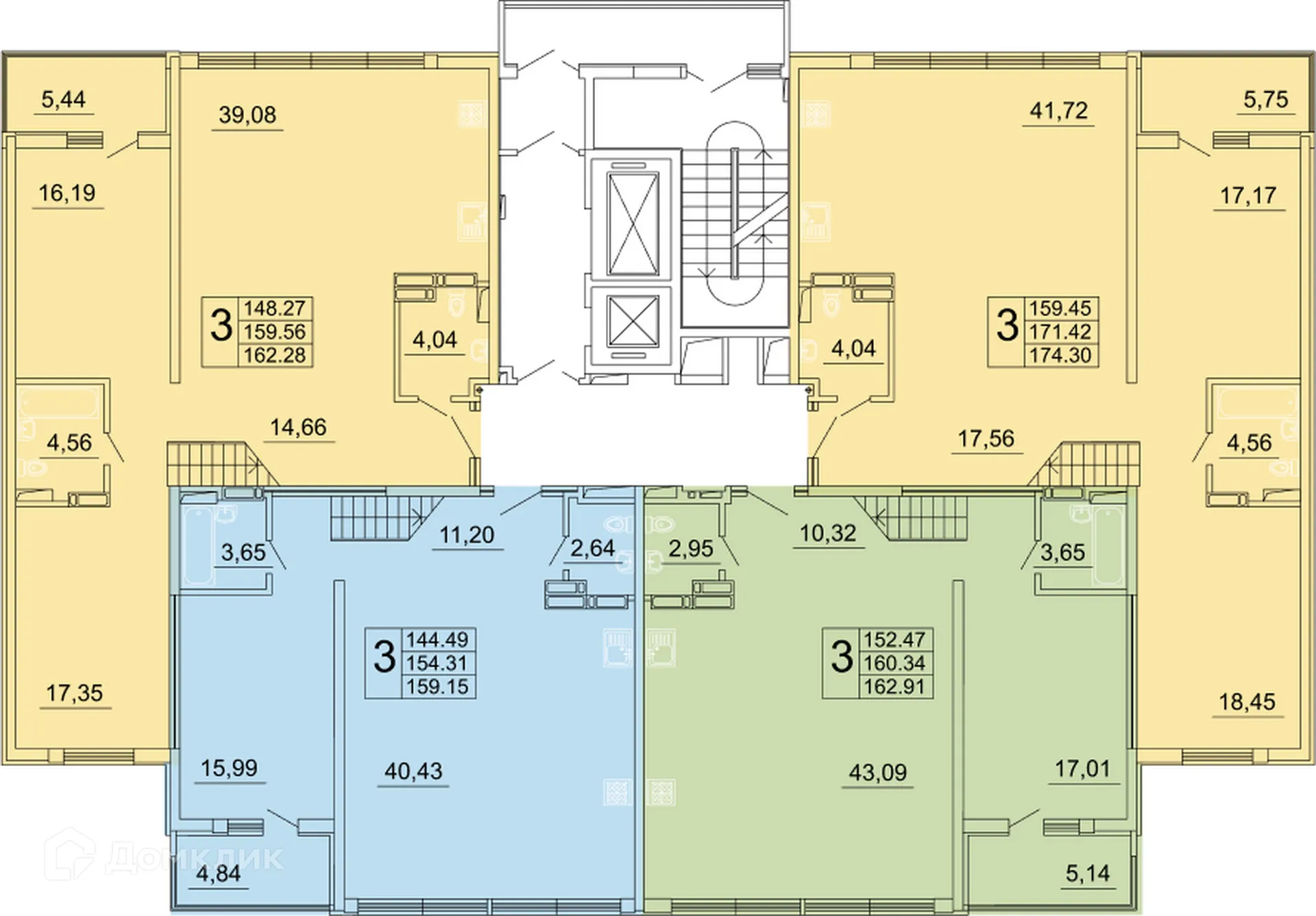 Планировка 2-комнатной квартиры 180.43 м² в ЖК "Дом у Космопорта-2", г. Самара — фото 8