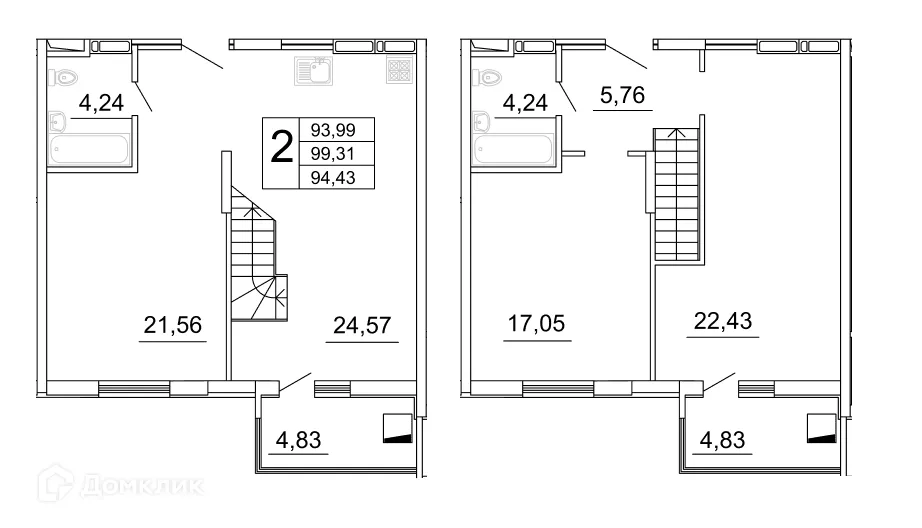Планировка 1-комнатной квартиры 109.51 м² в ЖК "Дом у Космопорта-2", г. Самара — фото 1