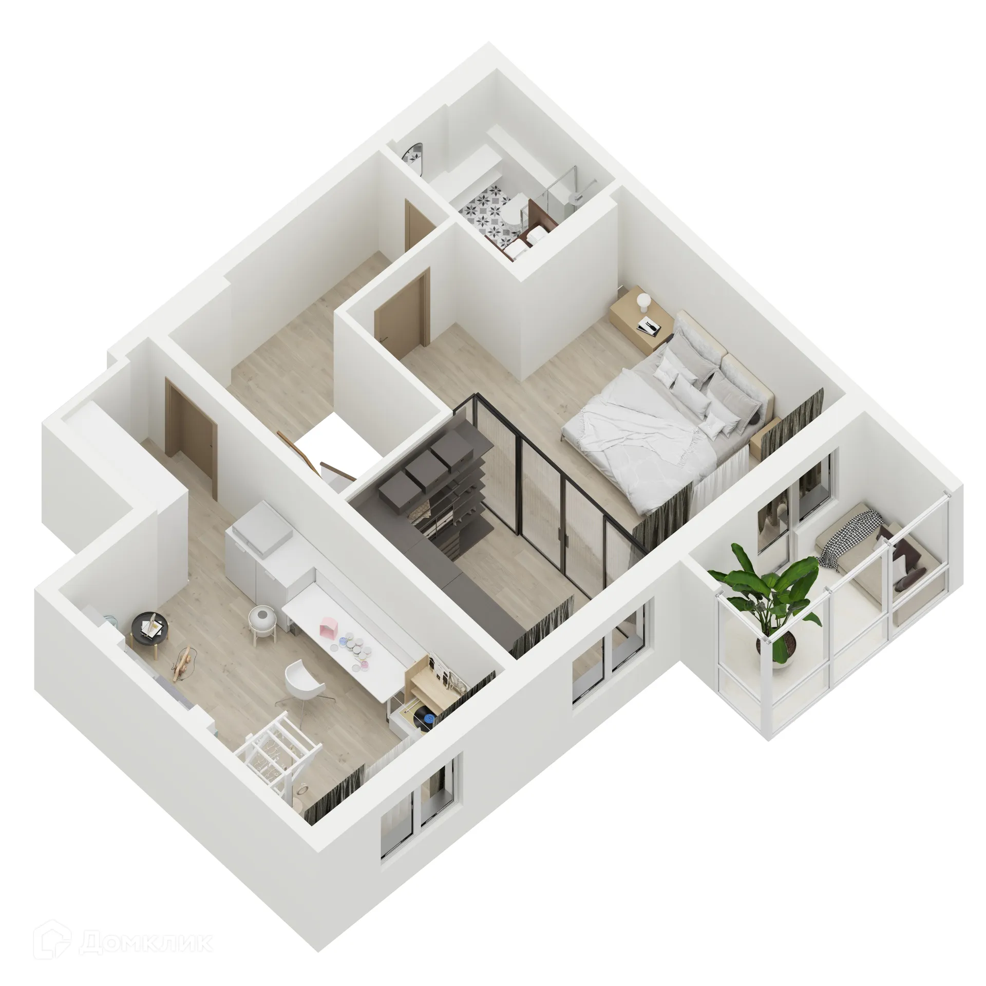 Планировка 1-комнатной квартиры 109.51 м² в ЖК "Дом у Космопорта-2", г. Самара — фото 4