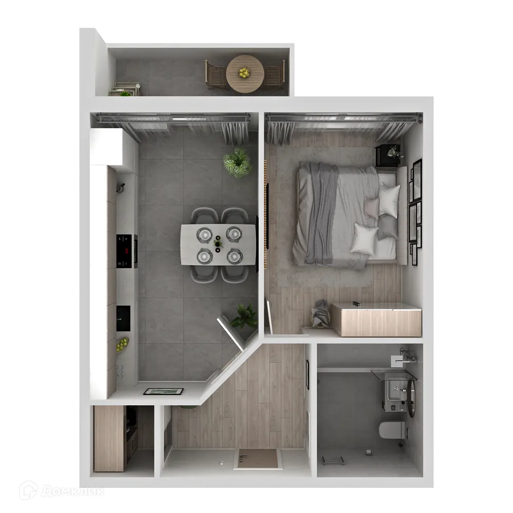 Планировка 1-комнатной квартиры 34.2 м² в ЖК "Новая Самара", г. Самара — фото 8